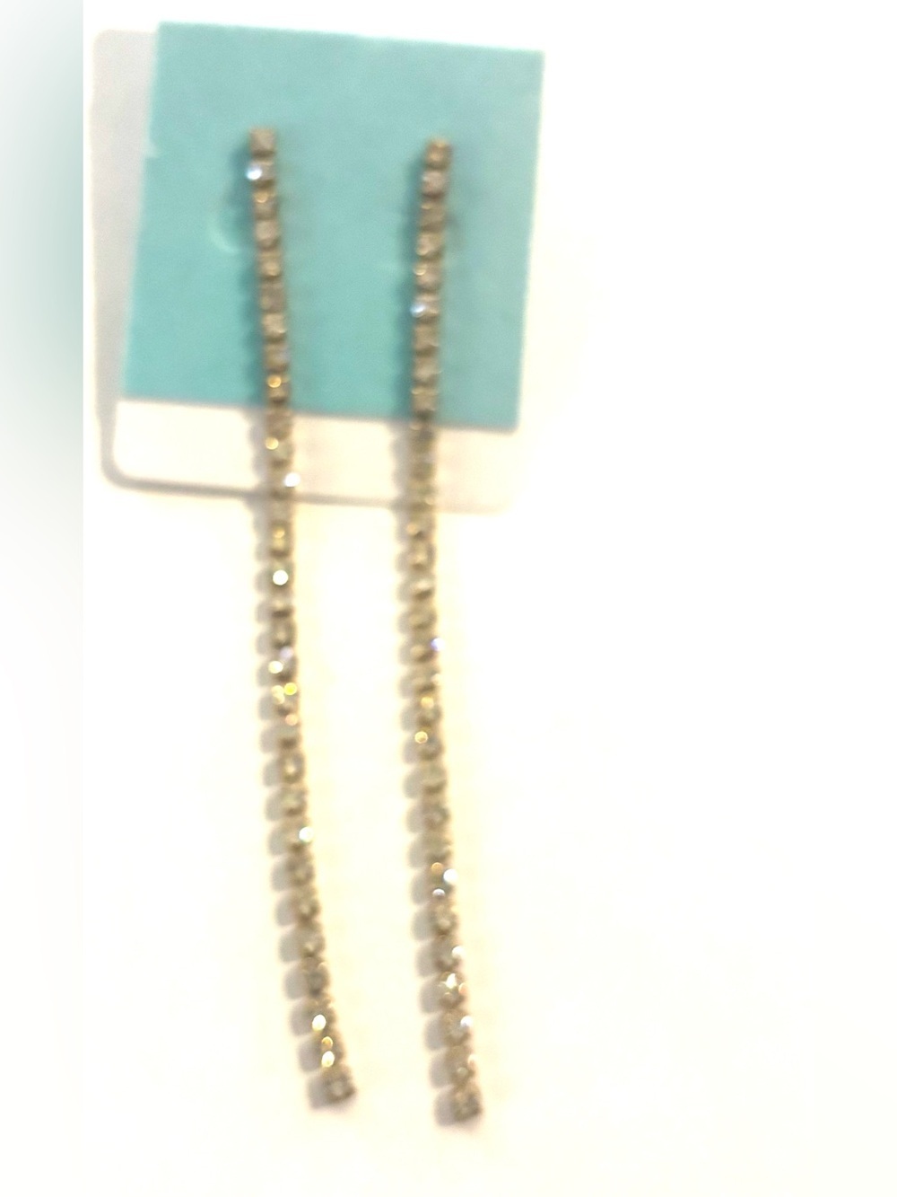 Fashion Jewelry Gold and Clear Crystal Long Drop Earrings - Women Jewelry